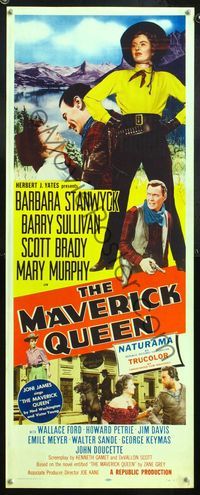 5r326 MAVERICK QUEEN insert '56 full-length art of Barbara Stanwyck, from Zane Grey's novel!