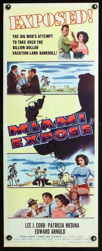 5r334 MIAMI EXPOSE insert '56 Lee J. Cobb, sexy Patricia Medina in swimsuit, Florida mob!