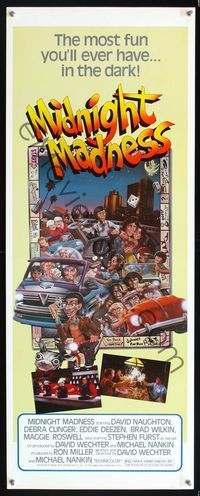 5r335 MIDNIGHT MADNESS insert '80 cool art of entire cast in boardgame by David McMacken!