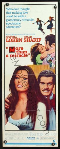 5r340 MORE THAN A MIRACLE insert '67 close up of sexy Sohpia Loren & Omar Sharif!