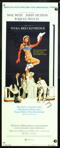 5r355 MYRA BRECKINRIDGE insert '70 John Huston, Mae West & sexy Raquel Welch in patriotic outfit!