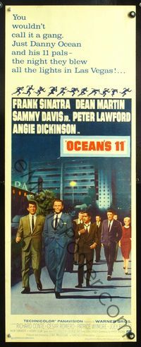 5r372 OCEAN'S 11 insert '60 Frank Sinatra, Dean Martin, Sammy Davis Jr., classic Rat Pack image!