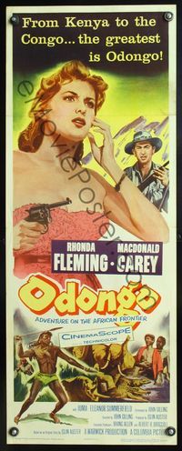 5r374 ODONGO insert '56 sexy Rhonda Fleming in an African adventure sweeping from Kenya to Congo!