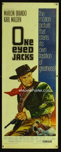 5r378 ONE EYED JACKS insert '61 great artwork of star & director Marlon Brando w/gun & bandolier!