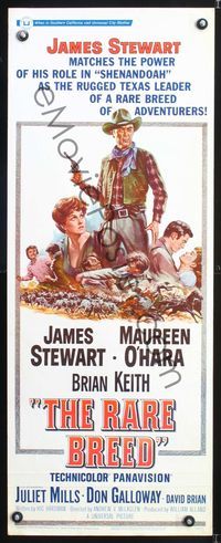 5r439 RARE BREED insert '66 art of Texas leader James Stewart, Maureen O'Hara & Brian Keith!