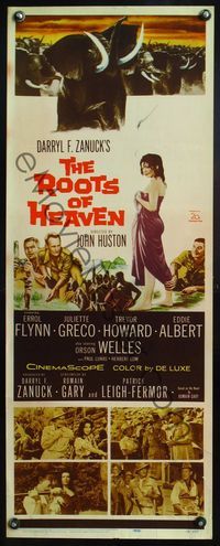 5r463 ROOTS OF HEAVEN insert '58 John Huston, Errol Flynn & sexy Julie Greco in Africa!