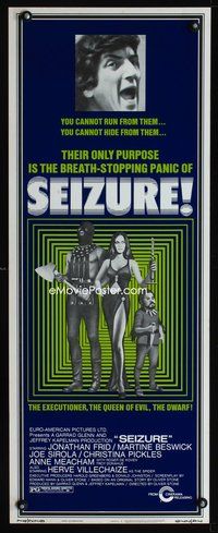 5r496 SEIZURE insert '74 Oliver Stone's directional debut, Herve Villechaize is the dwarf!