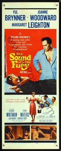 5r550 SOUND & THE FURY insert '59 Martin Ritt, Yul Brynner with hair glares at Joanne Woodward!