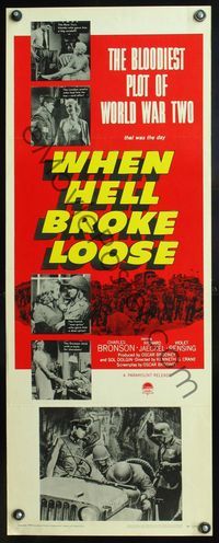 5r678 WHEN HELL BROKE LOOSE insert '58 Charles Bronson in the bloodiest plot of World War II!