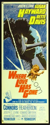 5r679 WHERE LOVE HAS GONE insert '64 Susan Hayward, Bette Davis, trashy Harold Robbins!