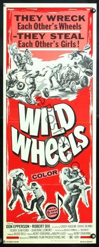 5r687 WILD WHEELS insert '69 teen rebels who wreck each other's wheels & steal each other's girls!