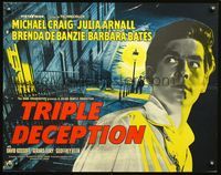 5s643 TRIPLE DECEPTION English 1/2sh '56 artwork of Michael Craig, directed by Guy Green!