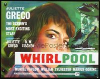 5s676 WHIRLPOOL English 1/2sh '59 super c/u art of Juliette Greco, the screen's most exciting star!