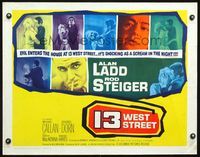 5s004 13 WEST STREET 1/2sh '62 Alan Ladd, Rod Steiger, as shocking as a scream in the night!
