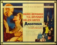 5s024 ANASTASIA 1/2sh '56 great romantic close up of Ingrid Bergman & Yul Brynner!