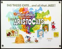 5s036 ARISTOCATS 1/2sh R80 Walt Disney feline jazz musical cartoon, great colorful image!