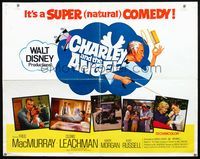 5s102 CHARLEY & THE ANGEL 1/2sh '73 Disney, Fred MacMurray, Cloris Leachman, supernatural comedy!