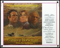 5s112 COMES A HORSEMAN 1/2sh '78 cool art of James Caan, Jane Fonda & Jason Robards in the sky!