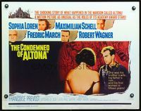 5s114 CONDEMNED OF ALTONA 1/2sh '63 Sophia Loren, Maximilian Schell, Fredric March, robert Wagner