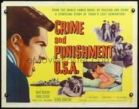 5s124 CRIME & PUNISHMENT U.S.A. B 1/2sh '59 introducing George Hamilton, from the world-famed novel!