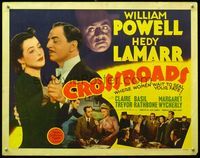5s125 CROSSROADS 1/2sh '42 great close up of William Powell & sexy Hedy Lamarr, Basil Rathbone