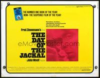 5s132 DAY OF THE JACKAL 1/2sh '73 Fred Zinnemann assassination classic, master killer Edward Fox!