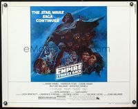 5s158 EMPIRE STRIKES BACK style B 1/2sh '80 George Lucas sci-fi classic, cool artwork by Tom Jung!