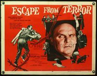 5s163 ESCAPE FROM TERROR 1/2sh '57 top secret KGB agent Jackie Coogan is on the run!