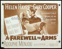 5s175 FAREWELL TO ARMS 1/2sh R49 Gary Cooper holds pretty Helen Hayes, written by Ernest Hemingway!