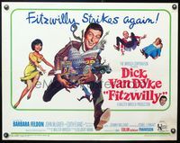 5s183 FITZWILLY 1/2sh '68 great comic art of Dick Van Dyke & Barbara Feldon!