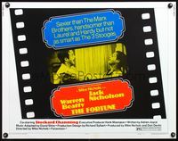 5s193 FORTUNE style B 1/2sh '75 Jack Nicholson & Warren Beatty are not as smart as Three Stooges!