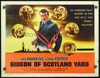 5s211 GIDEON OF SCOTLAND YARD style B 1/2sh '58 John Ford, top crime-fighter Jack Hawkins in London!