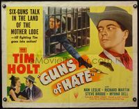 5s226 GUNS OF HATE style B 1/2sh '48 art of Tim Holt behind bars reaching for gun and keys!