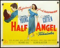 5s229 HALF ANGEL 1/2sh '51 Loretta Young, Joseph Cotten, confessions of a lady sleepwalker!