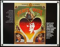 5s238 HEARTS OF THE WEST 1/2sh '75 art of Hollywood cowboy Jeff Bridges by Richard Hess!