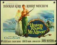 5s239 HEAVEN KNOWS MR. ALLISON 1/2sh '57 Robert Mitchum in ragged uniform & nun Deborah Kerr!