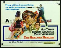 5s241 HELL WITH HEROES 1/2sh '68 Rod Taylor, Claudia Cardinale, they all had something to sell!