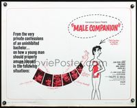 5s256 I WAS A MALE SEX BOMB 1/2sh '65 Male Companion, wacky artwork of naked Jean-Pierre Cassel!