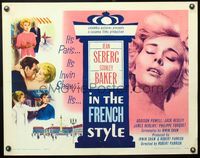 5s265 IN THE FRENCH STYLE 1/2sh '63 art of sexy Jean Seberg in Paris, written by Irwin Shaw!