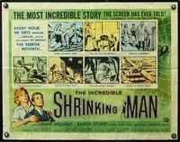 5s268 INCREDIBLE SHRINKING MAN 1/2sh '57 Jack Arnold, classic Reynold Brown sci-fi artwork!