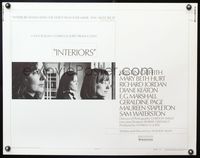 5s271 INTERIORS style B 1/2sh '78 Woody Allen, Diane Keaton, Mary Beth Hurt, Kristin Griffith