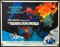 5s274 ISLAND AT THE TOP OF THE WORLD 1/2sh '74 Disney's adventure beyond imagination, cool art!