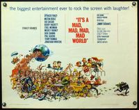 5s280 IT'S A MAD, MAD, MAD, MAD WORLD 1/2sh '64 great art of entire cast by Jack Davis!