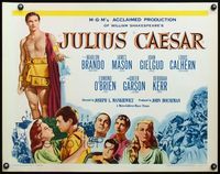 5s296 JULIUS CAESAR 1/2sh R62 art of Marlon Brando, James Mason & Greer Garson, Shakespeare