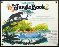 5s297 JUNGLE BOOK 1/2sh R78 Disney cartoon classic, great art of Mowgli floating on Baloo's belly!