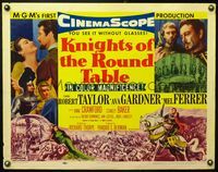 5s309 KNIGHTS OF THE ROUND TABLE style B 1/2sh '54 Taylor as Lancelot, sexy Gardner as Guinevere!