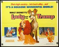 5s317 LADY & THE TRAMP 1/2sh R72 Disney romantic canine classic cartoon, spaghetti scene shown!