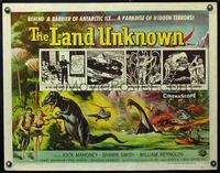 5s321 LAND UNKNOWN 1/2sh '57 a paradise of hidden terrors, great art of dinosaurs by Ken Sawyer!