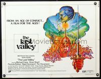 5s331 LAST VALLEY 1/2sh '71 James Clavell, Michael Caine, cool art by Isadore Gettzer!