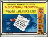 5s338 LIST OF ADRIAN MESSENGER 1/2sh '63 John Huston directs five heavily disguised great stars!